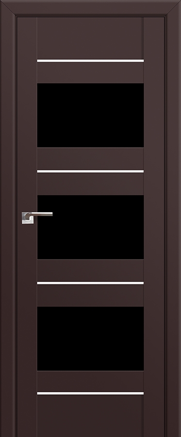межкомнатные двери  Profil Doors 41U чёрный триплекс тёмно-коричневые